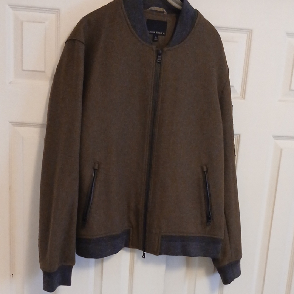 Men's Banana Republic Brown Bomber Jacket Size XL Like New Condition